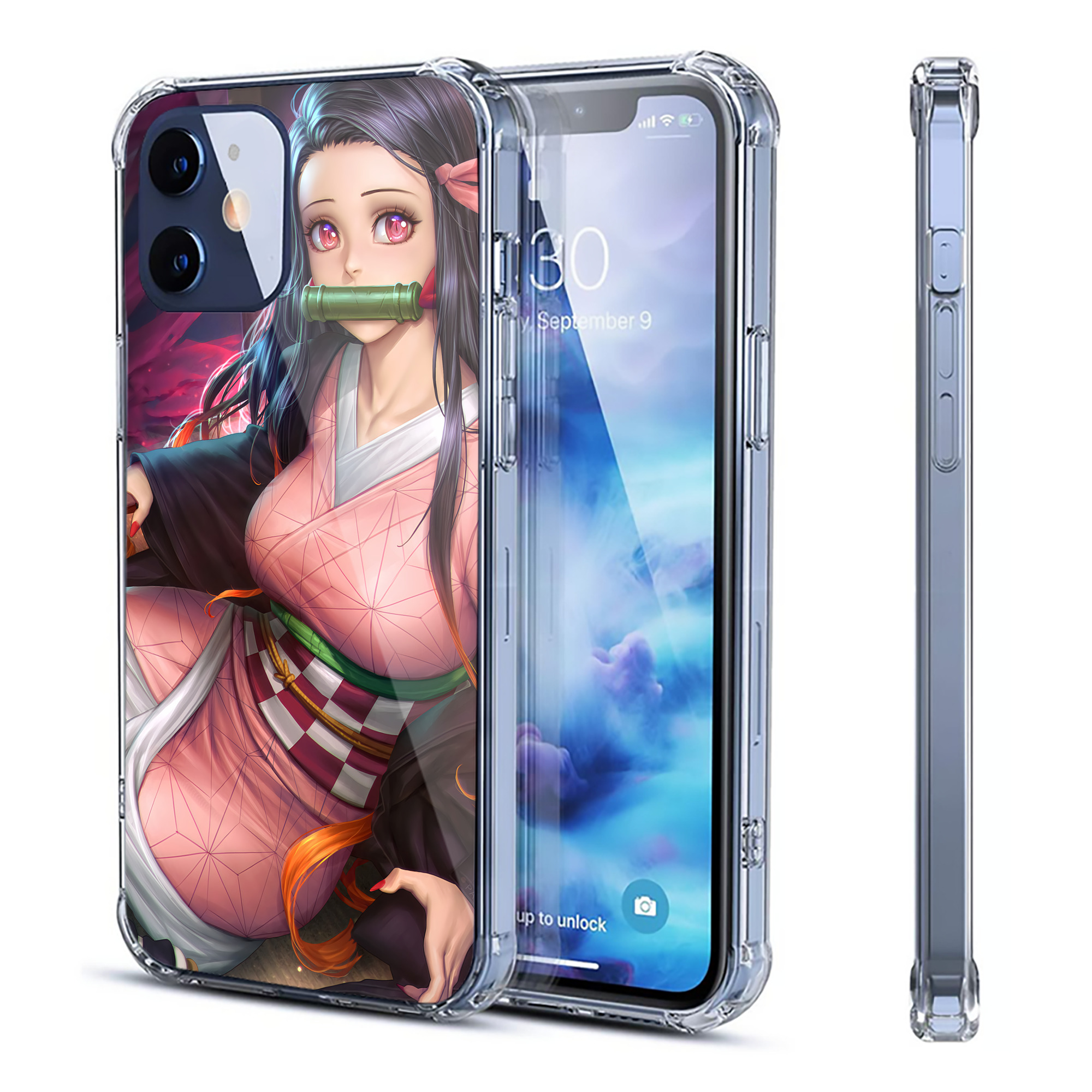 （画像用） 鬼滅の刃（きめつのやいば）竈門 禰󠄀豆子／かまど ねずこ Kamado Nezuko 【iPhone 12シリーズ対応】透明スマホケース（クリアソフトケース）